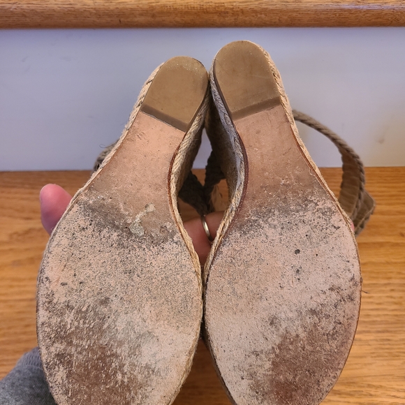 Stuart Weitzman Braided Wedge Sandals - Beige/khaki - Picture 10 of 11